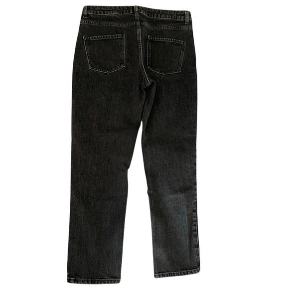 ba&sh Balm Two-tone Cropped Ankle Jeans Slim Straight Dark Blue and Black Large - Picture 8 of 16